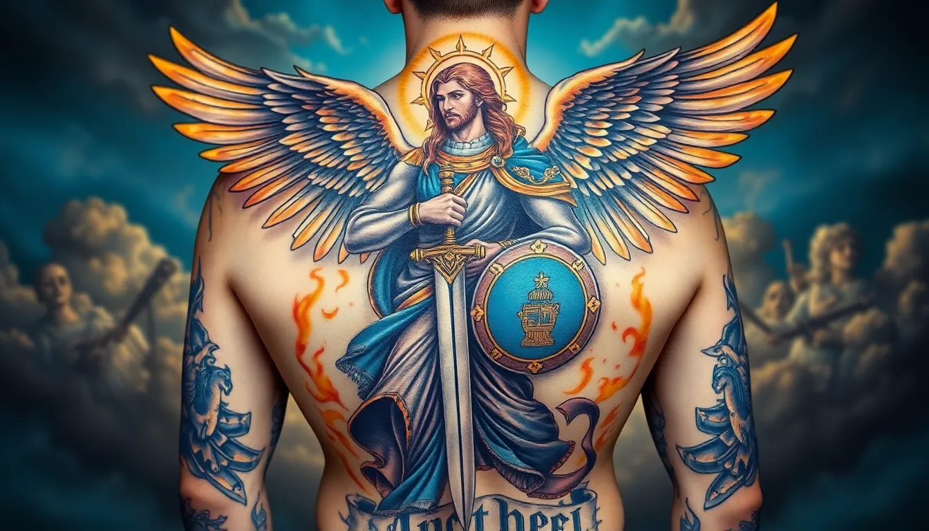 50 Stunning Angel Tattoo Ideas: From Guardian Wings to Memorial Tributes 4 50 Stunning Angel Tattoo Ideas: From Guardian Wings to Memorial Tributes 3
