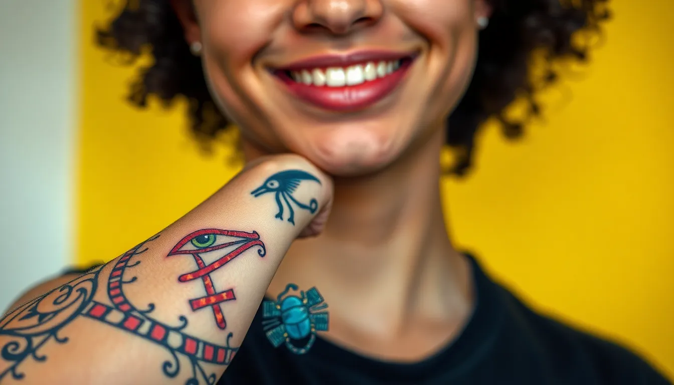 50+ Stunning Egyptian Tattoo Ideas: Ancient Symbols, Gods & Hieroglyphic Designs 4 50+ Stunning Egyptian Tattoo Ideas: Ancient Symbols, Gods & Hieroglyphic Designs 3