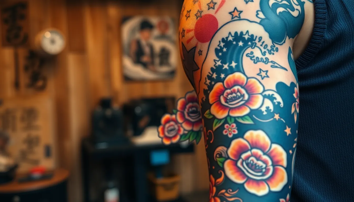 50+ Creative Fill In Ideas for Tattoo Sleeve Designs That Actually Work 4 50+ Creative Fill In Ideas for Tattoo Sleeve Designs That Actually Work 3