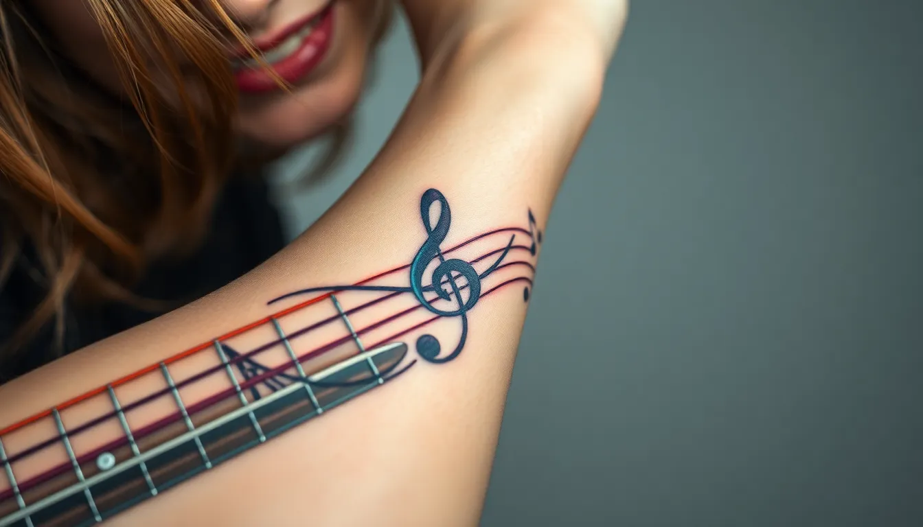 50+ Guitar Tattoo Ideas: From Acoustic to Electric Designs That Rock 4 50+ Guitar Tattoo Ideas: From Acoustic to Electric Designs That Rock 3