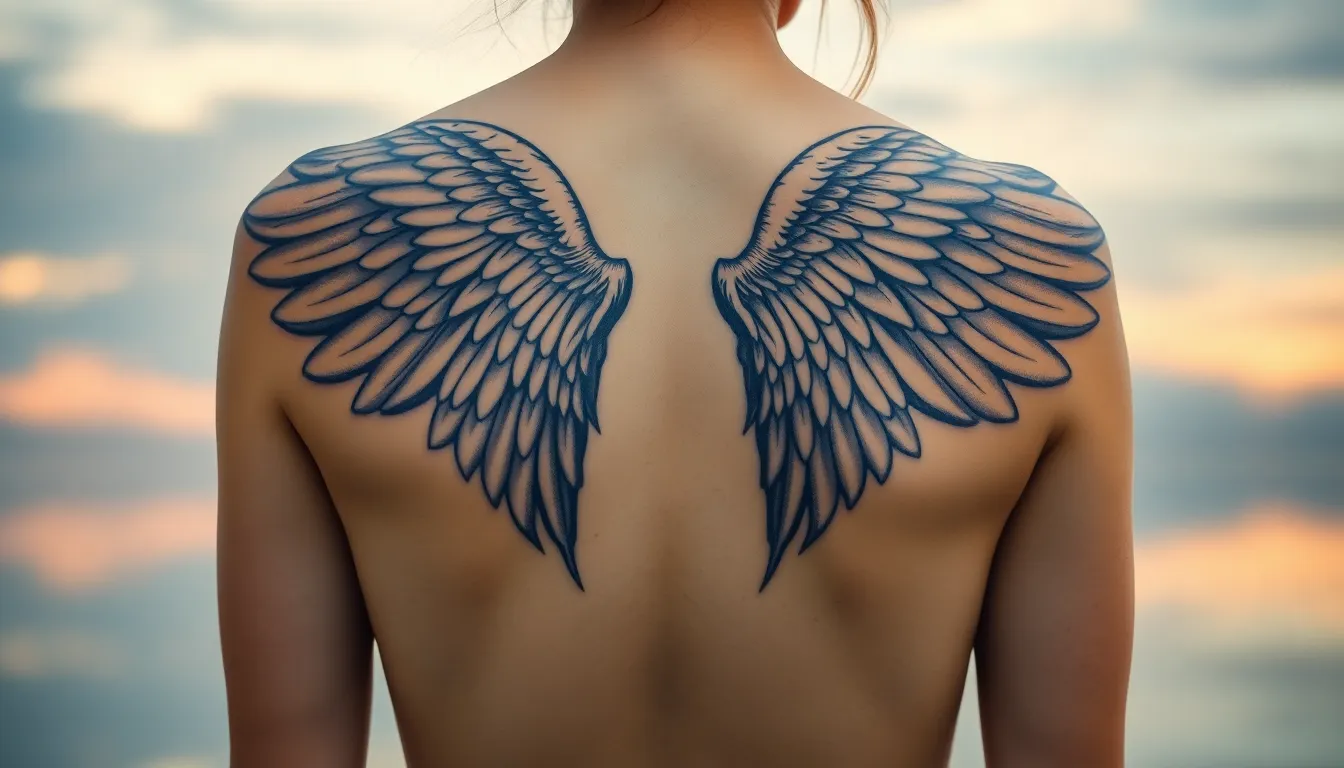 50 Stunning Angel Tattoo Ideas: From Guardian Wings to Memorial Tributes 6 50 Stunning Angel Tattoo Ideas: From Guardian Wings to Memorial Tributes 5