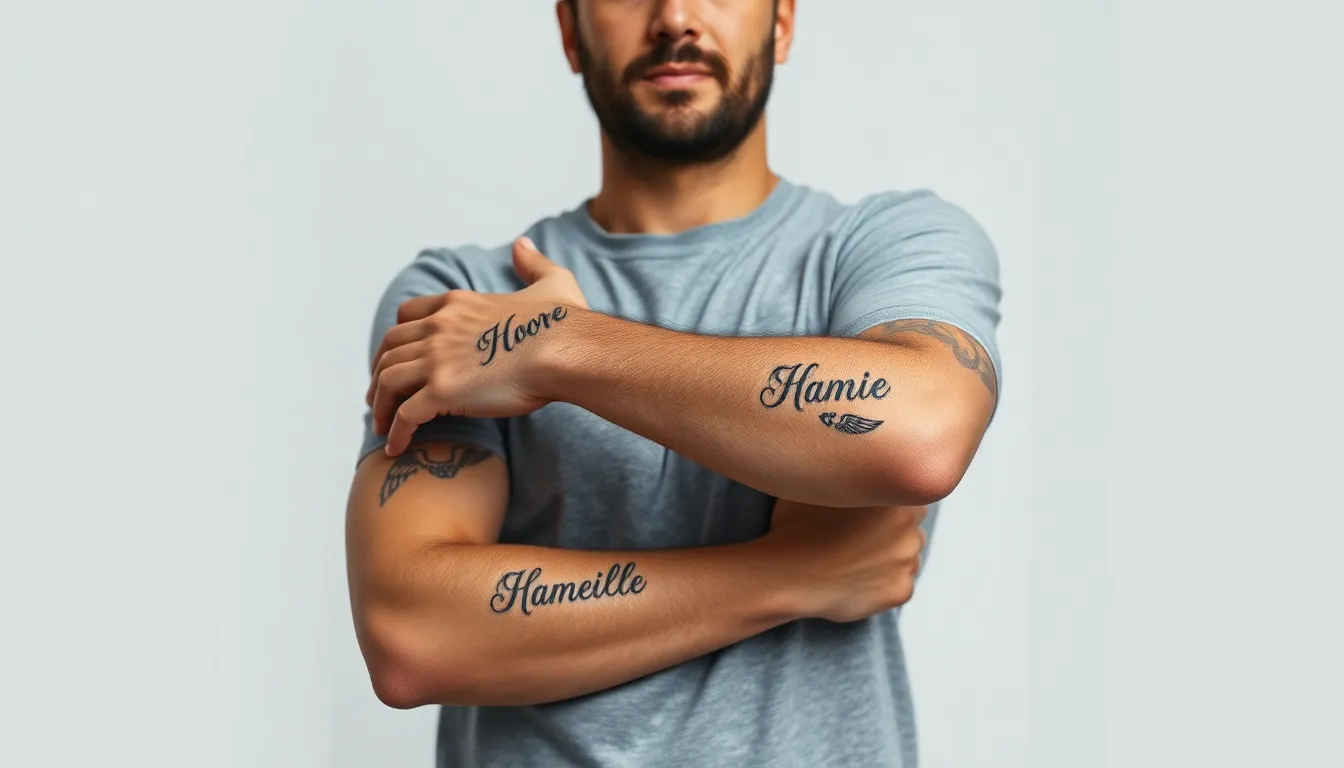 50+ Meaningful Name Tattoo Ideas for Men: From Classic to Modern Designs 6 50+ Meaningful Name Tattoo Ideas for Men: From Classic to Modern Designs 5