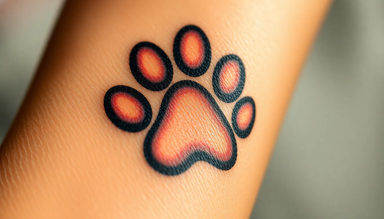 50+ Paw Print Tattoo Ideas: Memorial, Realistic & Watercolor Designs 6 50+ Paw Print Tattoo Ideas: Memorial, Realistic & Watercolor Designs 5