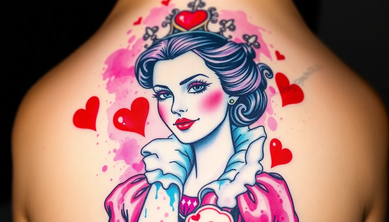 50+ Queen of Hearts Tattoo Ideas That'll Make You Feel Like Royalty 6 50+ Queen of Hearts Tattoo Ideas That'll Make You Feel Like Royalty 5