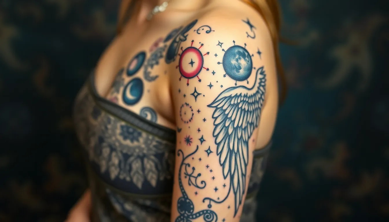 50+ Stunning Sleeve Tattoo Ideas for Women: Floral, Geometric & Bold Designs 6 50+ Stunning Sleeve Tattoo Ideas for Women: Floral, Geometric & Bold Designs 5