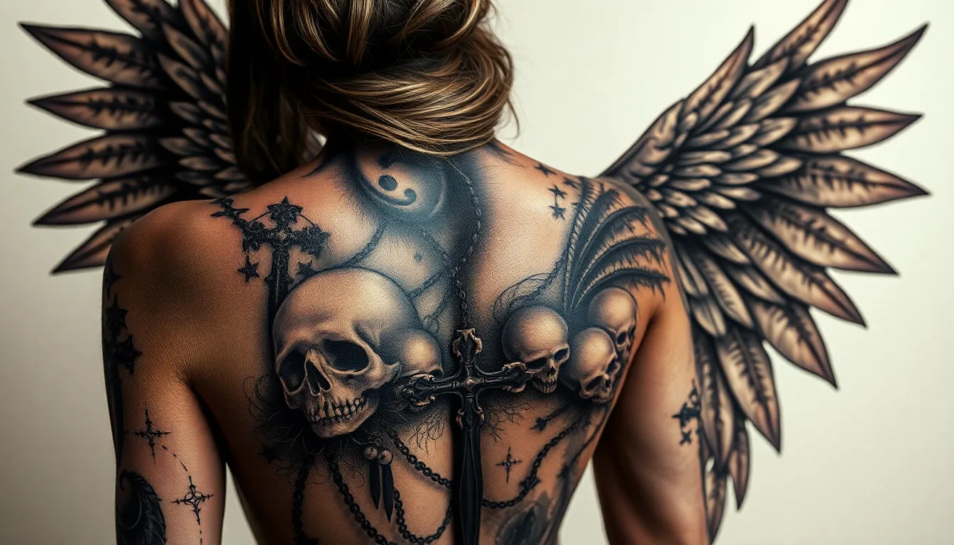 50 Stunning Angel Tattoo Ideas: From Guardian Wings to Memorial Tributes 8 50 Stunning Angel Tattoo Ideas: From Guardian Wings to Memorial Tributes 7