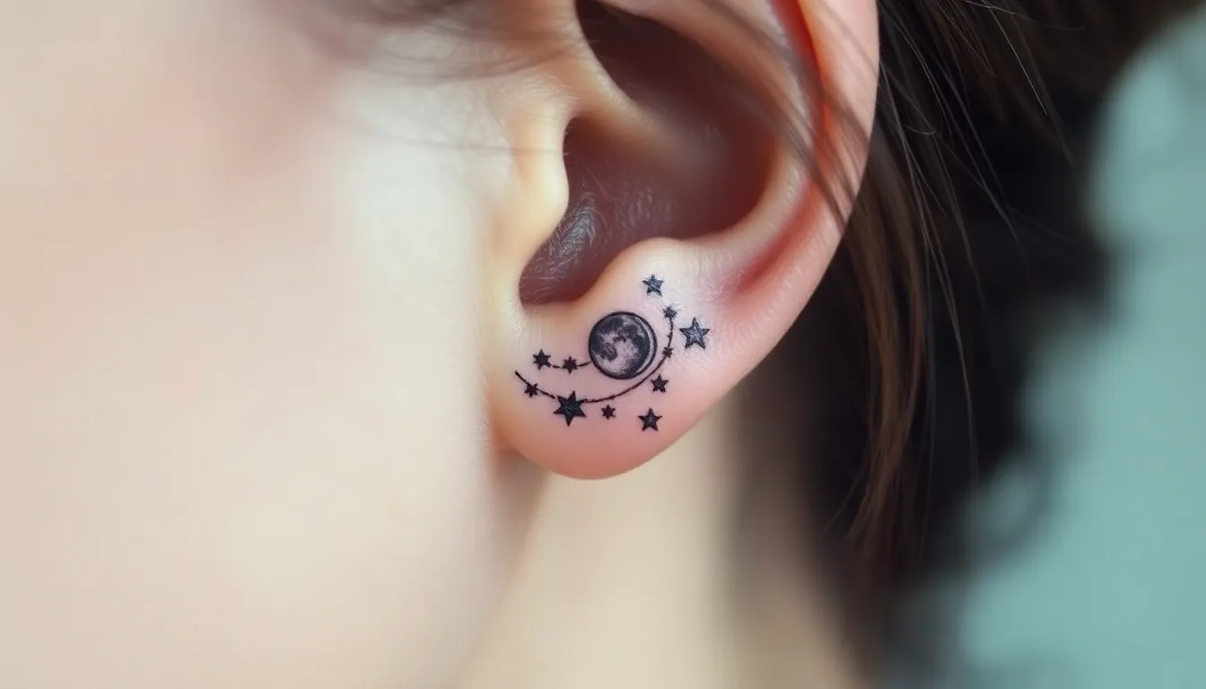 50+ Stunning Ear Tattoo Ideas: From Delicate Florals to Bold Geometric Designs 8 50+ Stunning Ear Tattoo Ideas: From Delicate Florals to Bold Geometric Designs 7
