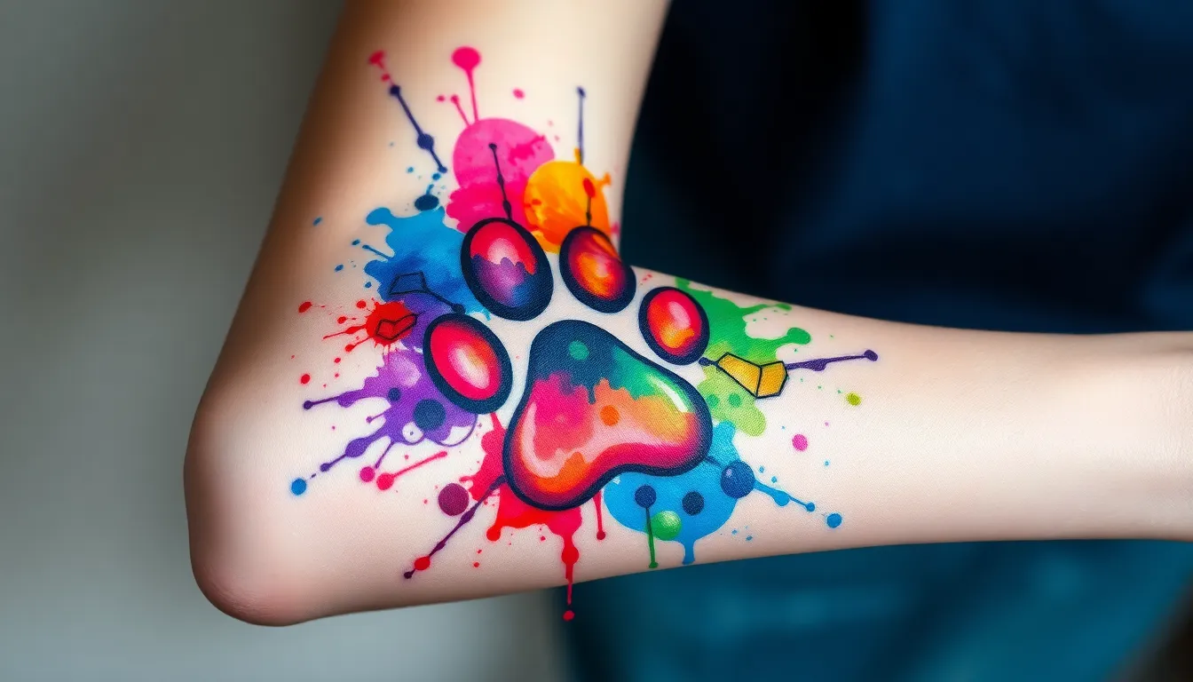 50+ Paw Print Tattoo Ideas: Memorial, Realistic & Watercolor Designs 8 50+ Paw Print Tattoo Ideas: Memorial, Realistic & Watercolor Designs 7