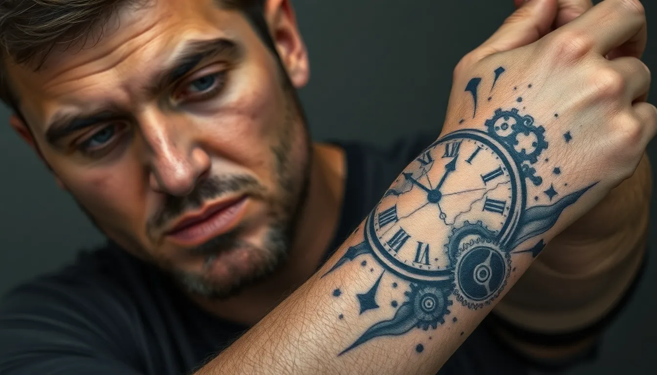50+ Stunning Tattoo Clock Ideas That Tell Your Story (2025 Designs) 8 50+ Stunning Tattoo Clock Ideas That Tell Your Story (2025 Designs) 7