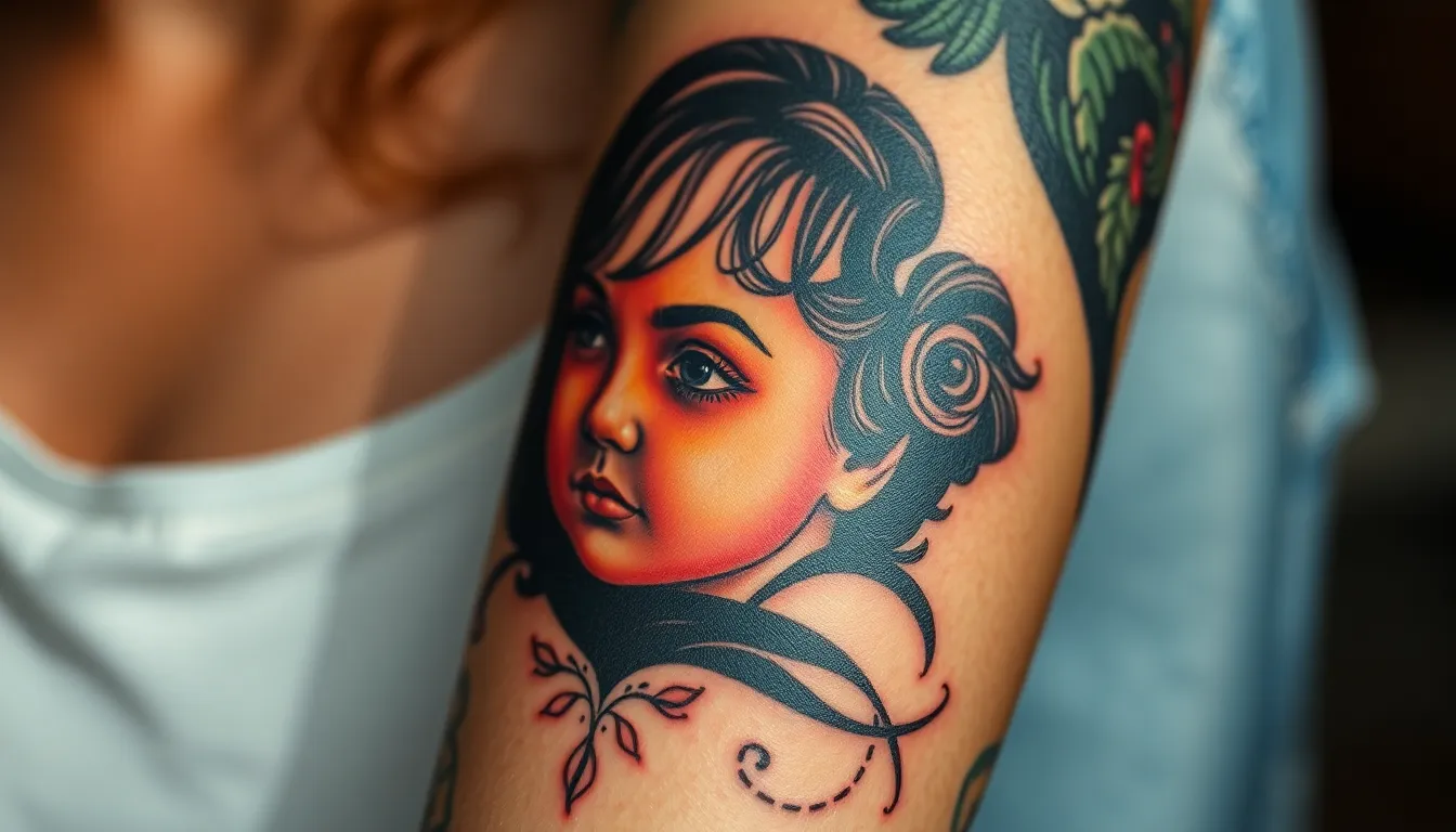 50+ Beautiful Tattoo Ideas for Children's Names That Parents Actually Love 8 50+ Beautiful Tattoo Ideas for Children's Names That Parents Actually Love 7