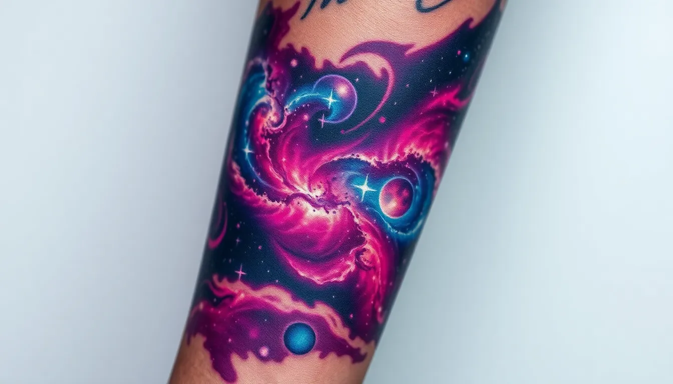50 Stunning Galaxy Tattoo Ideas That'll Transform Your Skin Into Cosmic Art 10 50 Stunning Galaxy Tattoo Ideas That'll Transform Your Skin Into Cosmic Art 9
