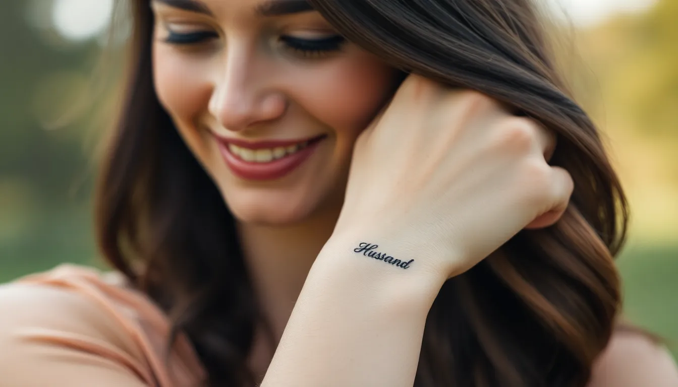 75 Beautiful Husband's Name Tattoo Ideas That Celebrate Your Love Story 10 75 Beautiful Husband's Name Tattoo Ideas That Celebrate Your Love Story 9