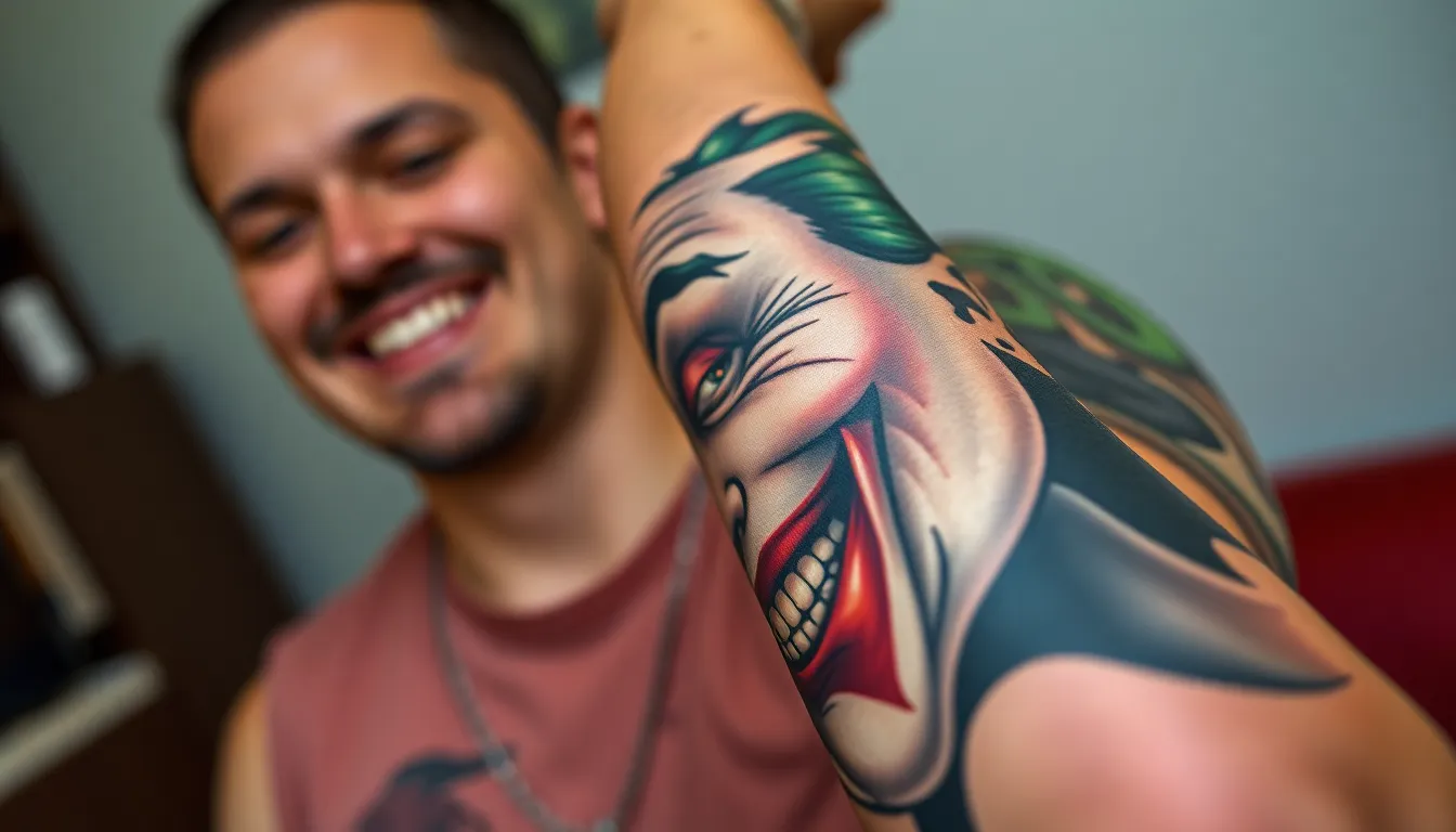 50+ Epic Joker Tattoo Ideas: From Heath Ledger to Joaquin Phoenix Designs 10 50+ Epic Joker Tattoo Ideas: From Heath Ledger to Joaquin Phoenix Designs 9