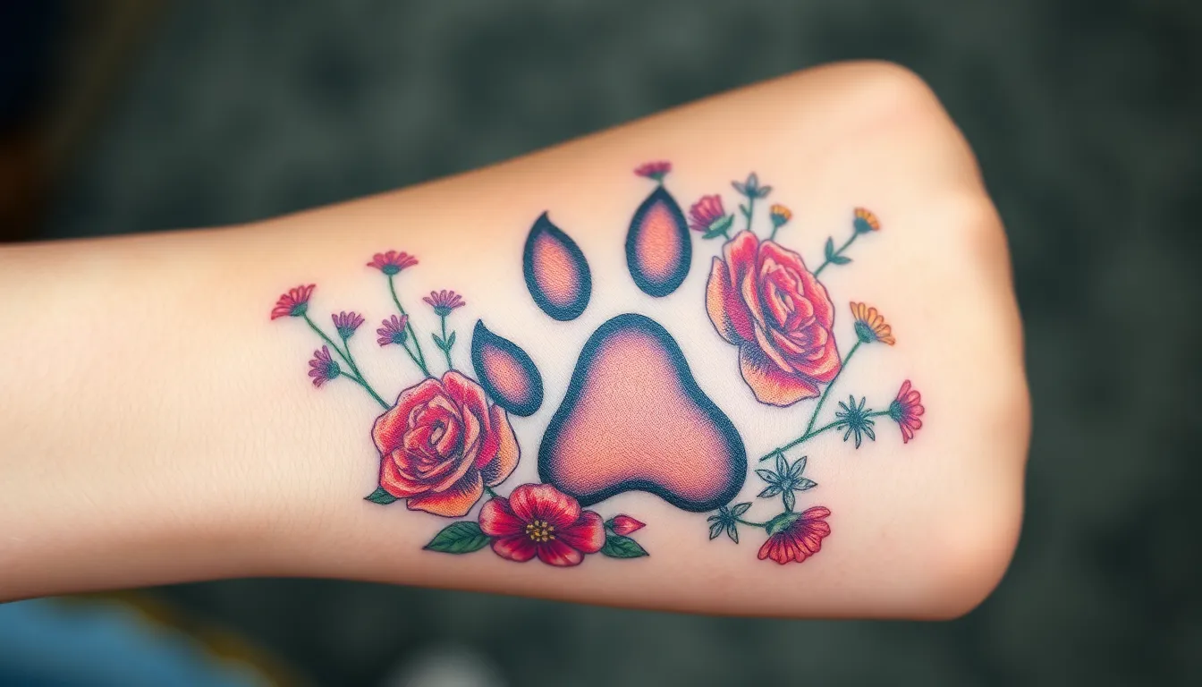 50+ Paw Print Tattoo Ideas: Memorial, Realistic & Watercolor Designs 10 50+ Paw Print Tattoo Ideas: Memorial, Realistic & Watercolor Designs 9