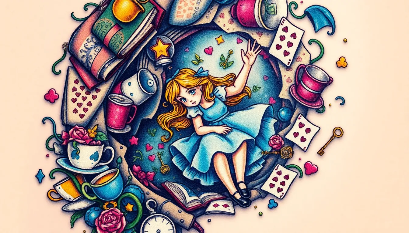 25 Alice in Wonderland Tattoo Ideas That Will Take You Down the Rabbit Hole 12 25 Alice in Wonderland Tattoo Ideas That Will Take You Down the Rabbit Hole 11
