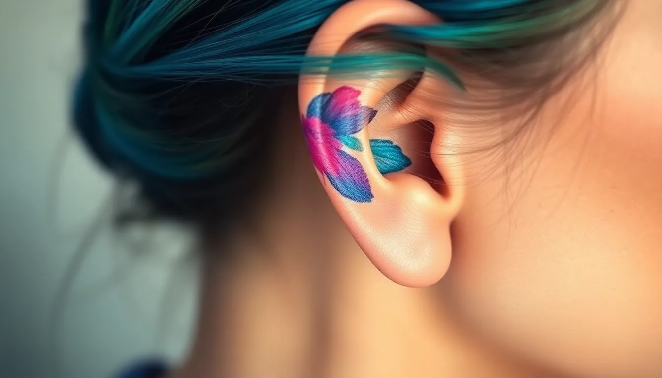 50+ Stunning Ear Tattoo Ideas: From Delicate Florals to Bold Geometric Designs 12 50+ Stunning Ear Tattoo Ideas: From Delicate Florals to Bold Geometric Designs 11