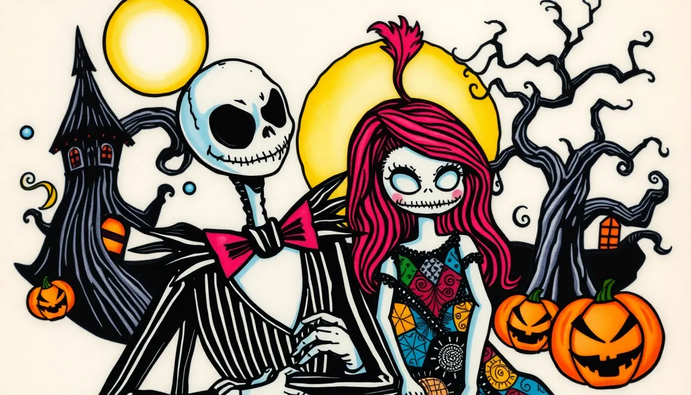 40+ Jack and Sally Tattoo Ideas That'll Make You Fall in Love Again 12 40+ Jack and Sally Tattoo Ideas That'll Make You Fall in Love Again 11