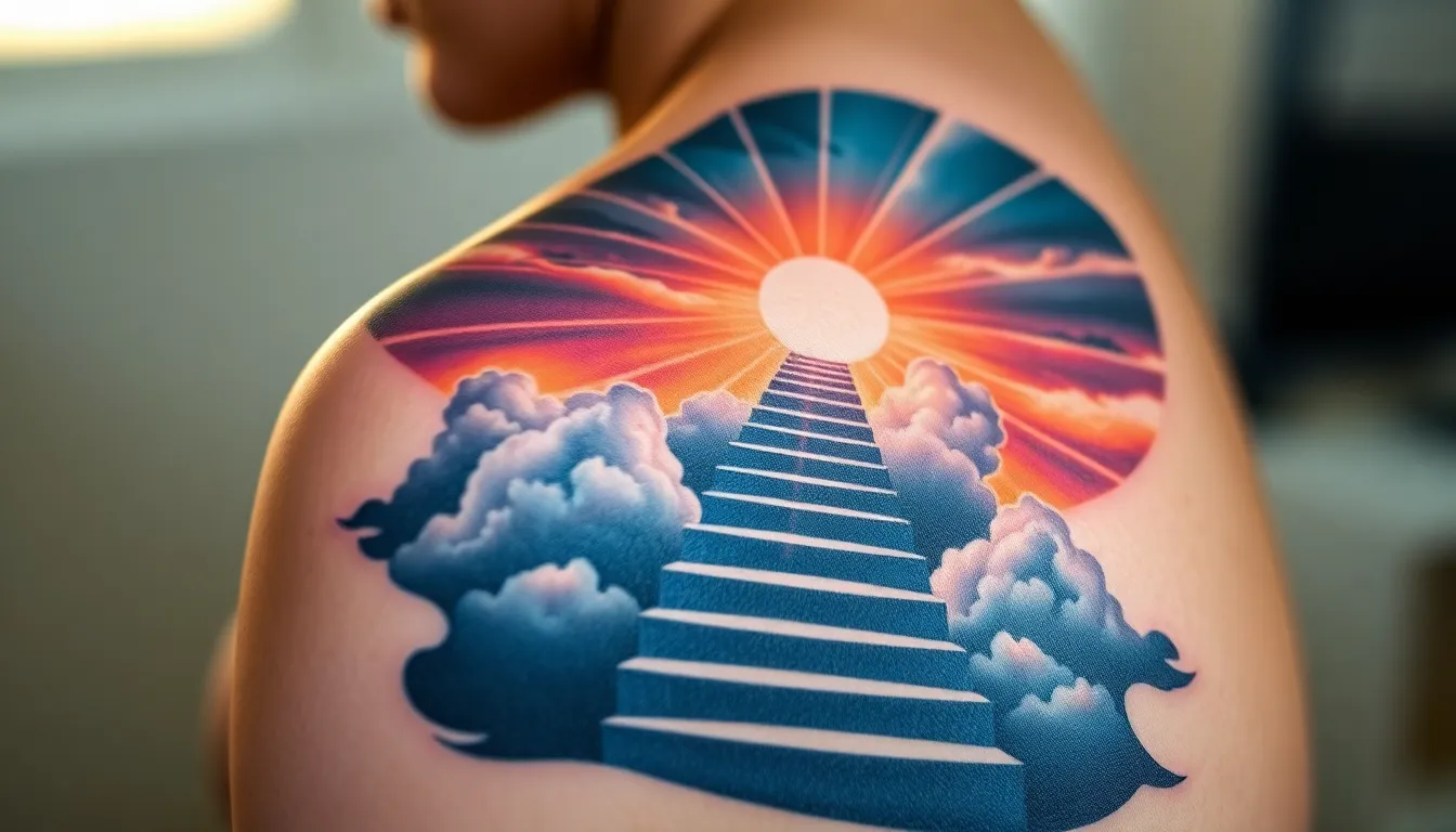 25 Stunning Stairway to Heaven Tattoo Ideas That Will Inspire Your Next Ink 12 25 Stunning Stairway to Heaven Tattoo Ideas That Will Inspire Your Next Ink 11