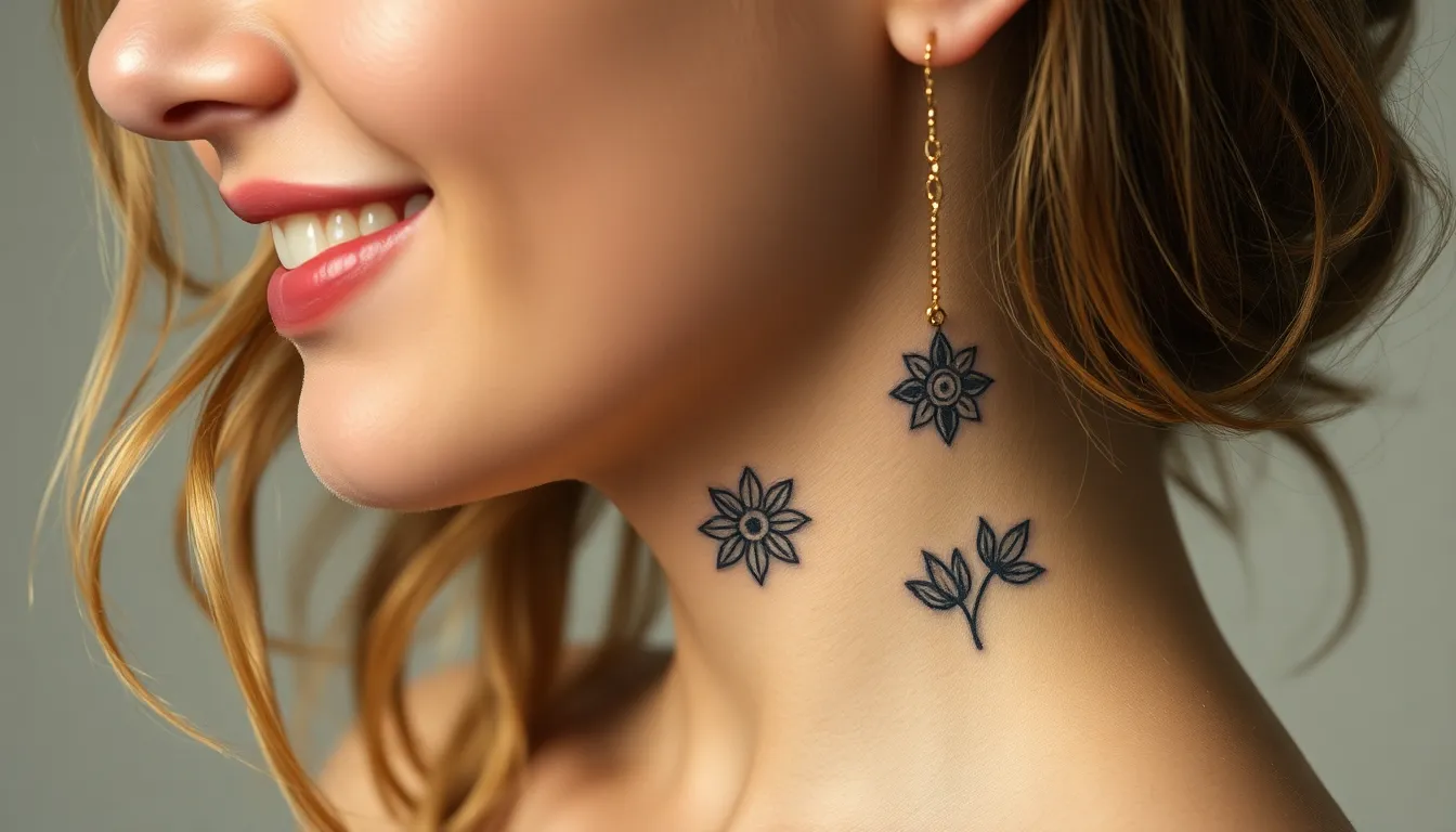 35 Stunning Neck Tattoo Ideas for Women: Delicate to Bold Designs 14 35 Stunning Neck Tattoo Ideas for Women: Delicate to Bold Designs 13