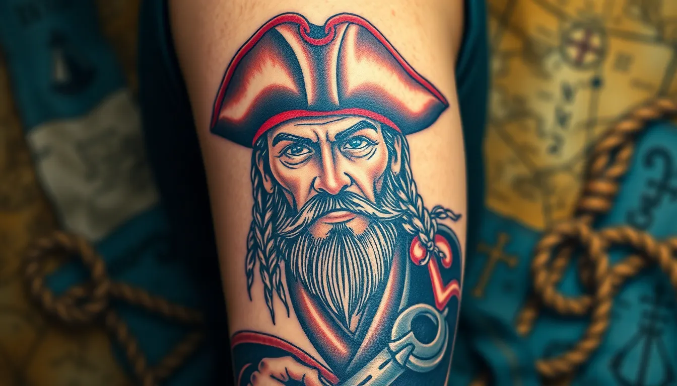 50+ Epic Pirate Tattoo Ideas: Skulls, Ships & Treasure Designs for 2025 14 50+ Epic Pirate Tattoo Ideas: Skulls, Ships & Treasure Designs for 2025 13