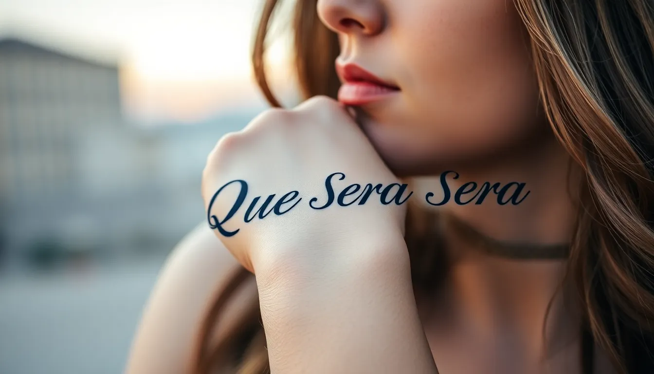 35+ Stunning Que Sera Sera Tattoo Ideas & Designs That Mean Everything 14 35+ Stunning Que Sera Sera Tattoo Ideas & Designs That Mean Everything 13