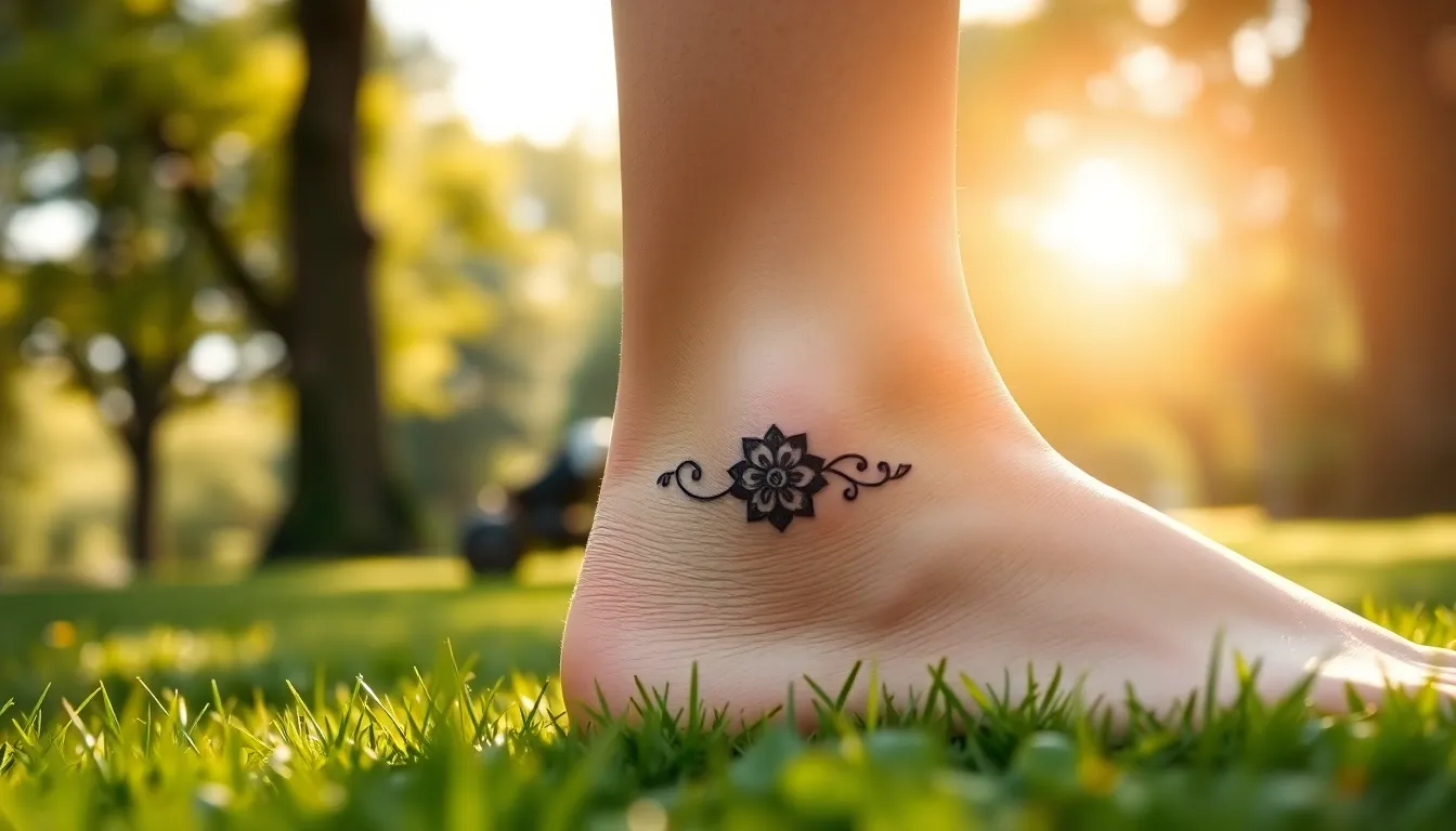 50+ Stunning Tattoo Anklet Ideas: From Delicate Florals to Bold Tribal Designs 13