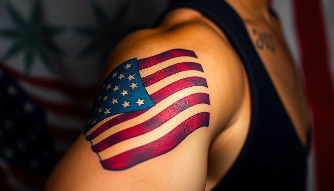 50+ American Flag Tattoo Ideas: Patriotic Designs for Every Style & Placement 16 50+ American Flag Tattoo Ideas: Patriotic Designs for Every Style & Placement 15