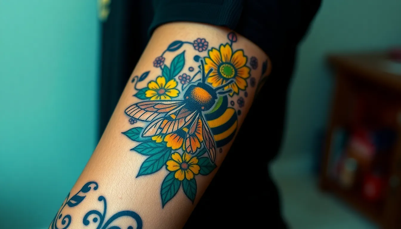 50+ Stunning Bee Tattoo Ideas That Will Make You Buzz With Excitement 16 50+ Stunning Bee Tattoo Ideas That Will Make You Buzz With Excitement 15