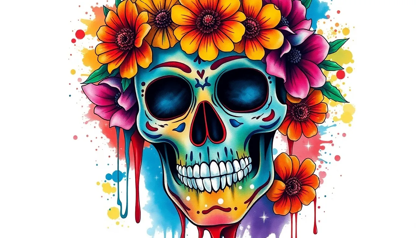 50+ Day of the Dead Tattoo Ideas: Sugar Skulls, La Catrina & Memorial Designs 16 50+ Day of the Dead Tattoo Ideas: Sugar Skulls, La Catrina & Memorial Designs 15