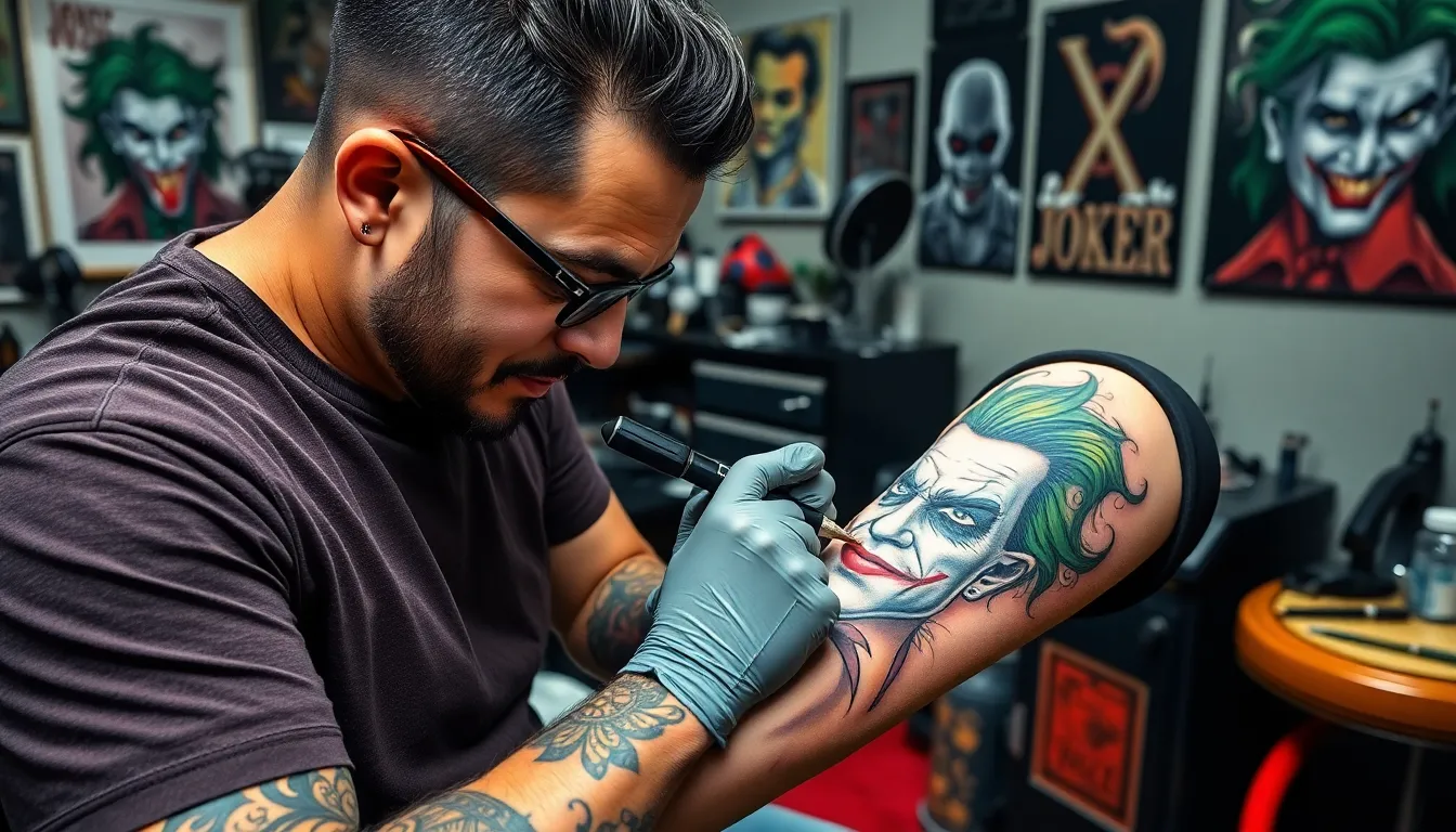 50+ Epic Joker Tattoo Ideas: From Heath Ledger to Joaquin Phoenix Designs 16 50+ Epic Joker Tattoo Ideas: From Heath Ledger to Joaquin Phoenix Designs 15