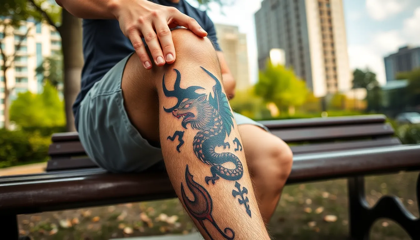50+ Epic Leg Tattoo Ideas for Men: From Small Designs to Full Sleeves 16 50+ Epic Leg Tattoo Ideas for Men: From Small Designs to Full Sleeves 15