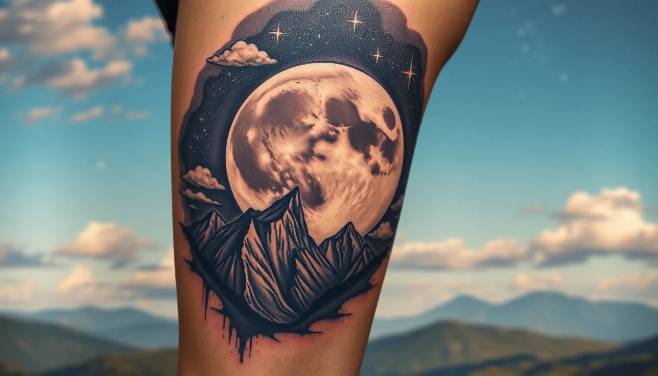 50+ Stunning Moon Tattoo Ideas: From Minimalist Crescents to Bold Full Moon Designs 16 50+ Stunning Moon Tattoo Ideas: From Minimalist Crescents to Bold Full Moon Designs 15