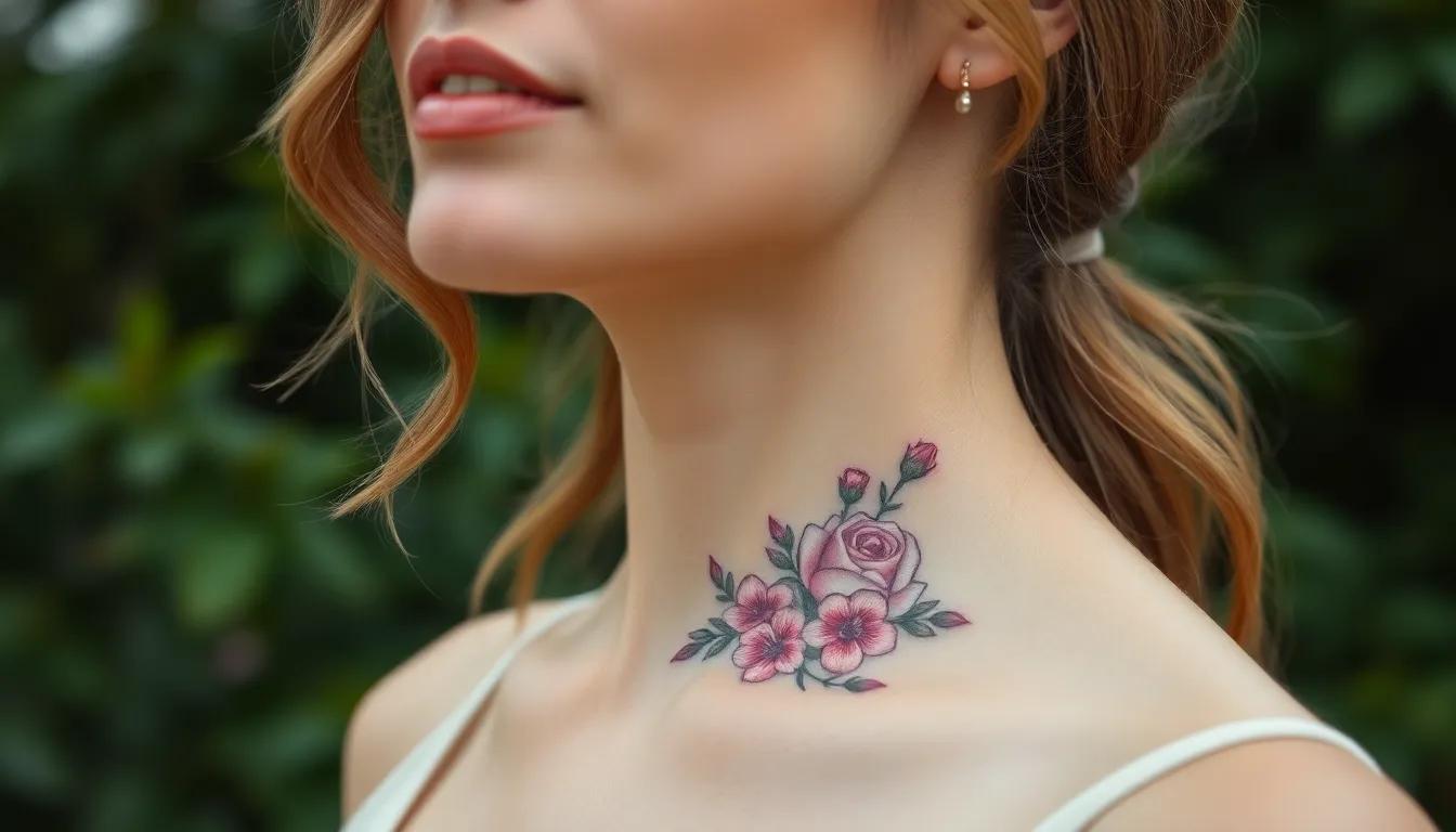 35 Stunning Neck Tattoo Ideas for Women: Delicate to Bold Designs 16 35 Stunning Neck Tattoo Ideas for Women: Delicate to Bold Designs 15