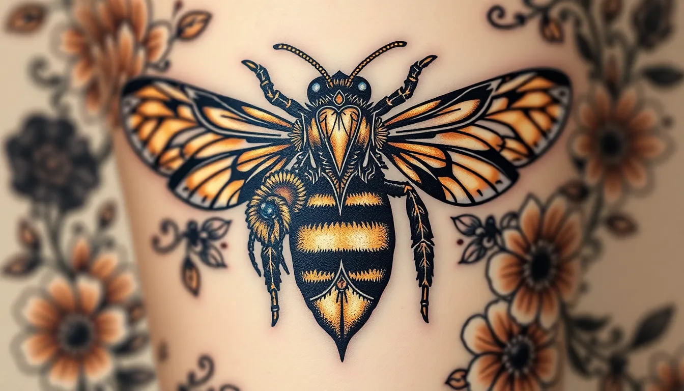 50 Stunning Queen Bee Tattoo Ideas: From Minimalist to Bold Royal Designs 16 50 Stunning Queen Bee Tattoo Ideas: From Minimalist to Bold Royal Designs 15