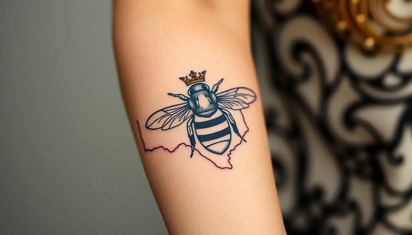50 Stunning Queen Bee Tattoo Ideas: From Minimalist to Bold Royal Designs 18 50 Stunning Queen Bee Tattoo Ideas: From Minimalist to Bold Royal Designs 17