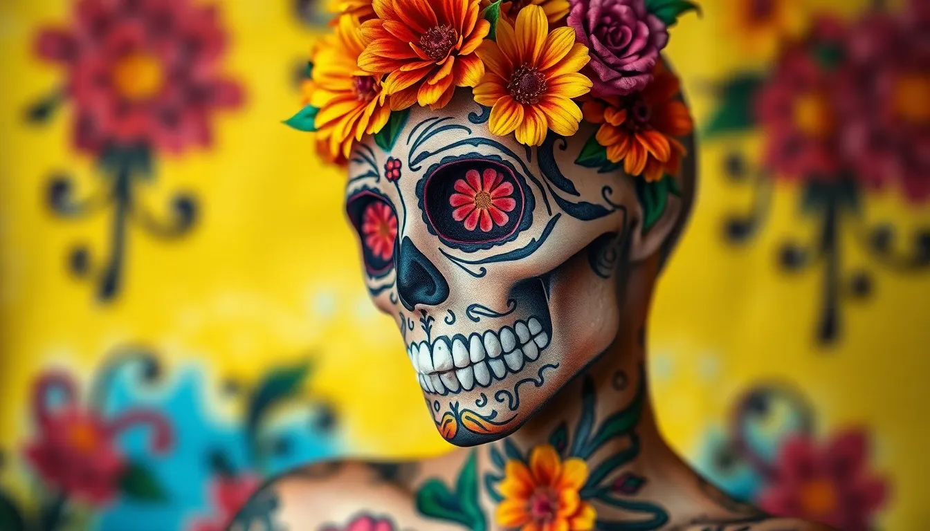 50+ Day of the Dead Tattoo Ideas: Sugar Skulls, La Catrina & Memorial Designs 2 50+ Day of the Dead Tattoo Ideas: Sugar Skulls, La Catrina & Memorial Designs 1