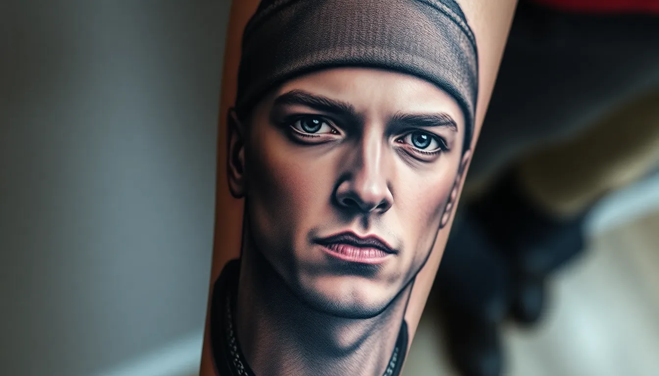 50+ Epic Eminem Tattoo Ideas: From Lyrics to Slim Shady Designs 2 50+ Epic Eminem Tattoo Ideas: From Lyrics to Slim Shady Designs 1
