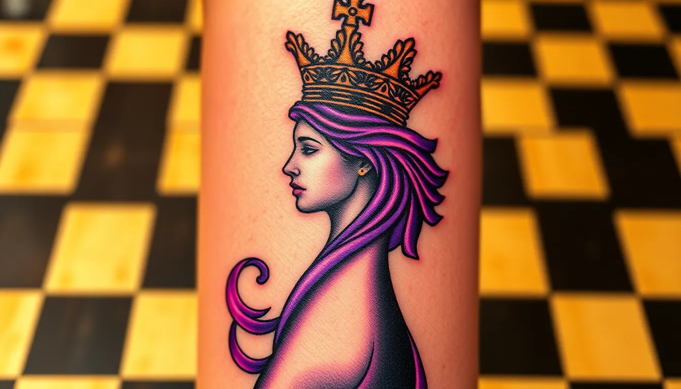 50+ Stunning Queen Tattoo Ideas: Crowns, Chess Pieces & Royal Designs for 2025 2 50+ Stunning Queen Tattoo Ideas: Crowns, Chess Pieces & Royal Designs for 2025 1