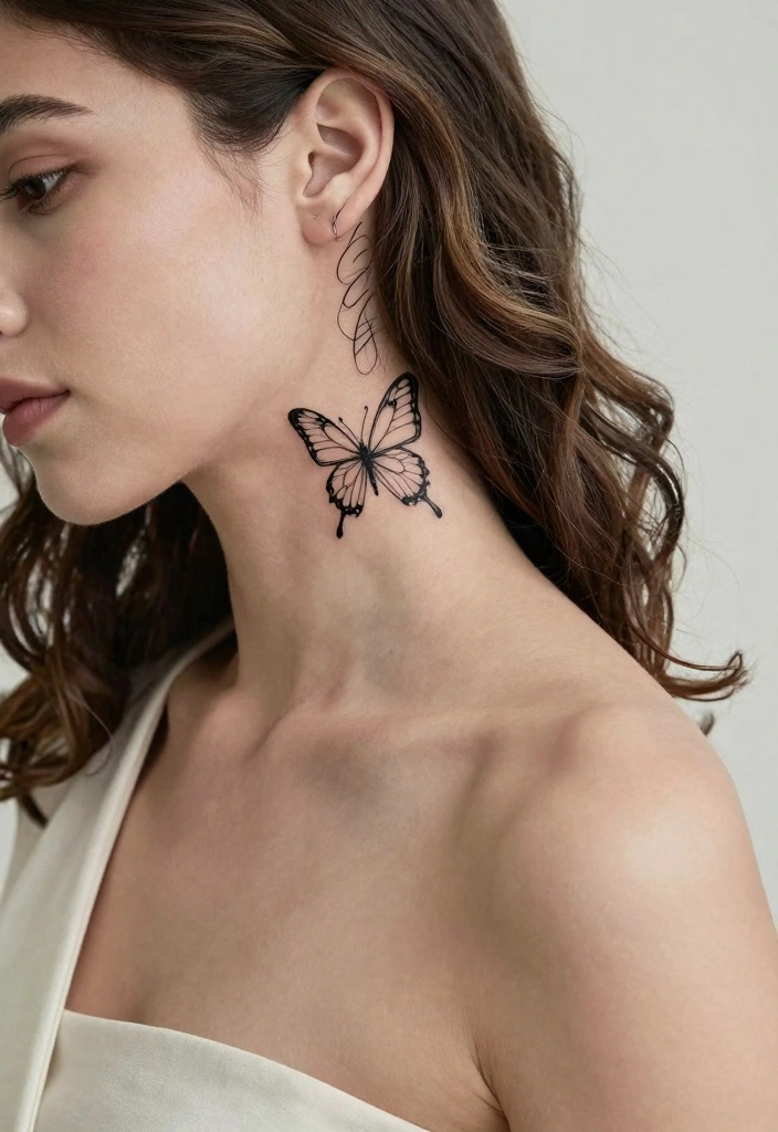 10 Behind the Ear Butterfly Tattoo Ideas Subtle and Cute 1 10 Behind the Ear Butterfly Tattoo Ideas Subtle and Cute 1. Minimalist Line Art Butterfly 0