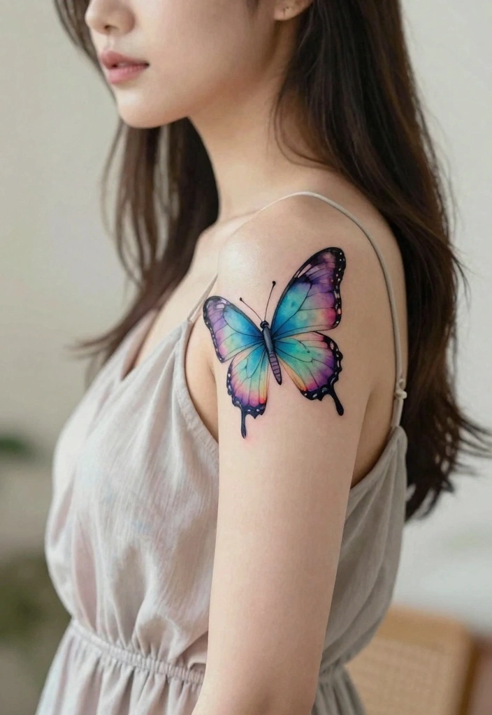 10 Behind the Ear Butterfly Tattoo Ideas Subtle and Cute 12 10 Behind the Ear Butterfly Tattoo Ideas Subtle and Cute 2. Watercolor Butterfly 0