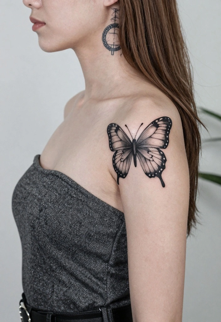 10 Behind the Ear Butterfly Tattoo Ideas Subtle and Cute 23 10 Behind the Ear Butterfly Tattoo Ideas Subtle and Cute 3. Geometric Butterfly 0