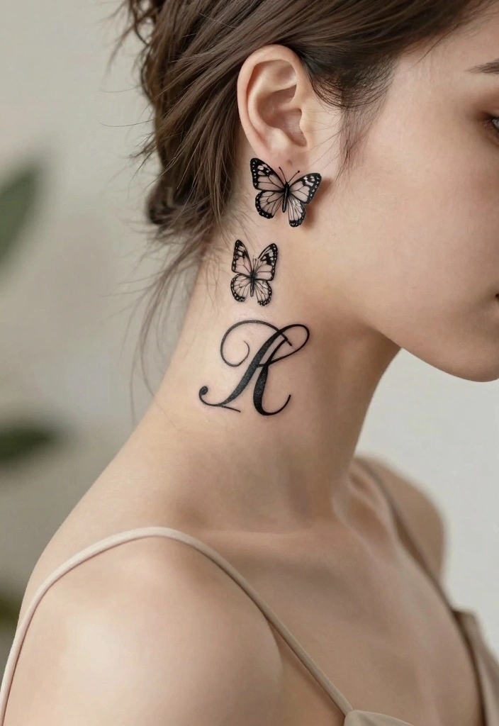 10 Behind the Ear Butterfly Tattoo Ideas Subtle and Cute 78 10 Behind the Ear Butterfly Tattoo Ideas Subtle and Cute 8. Dainty Butterfly with Initials 0