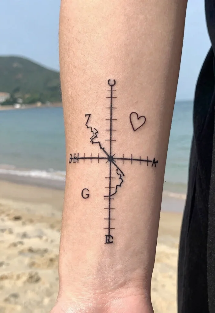 10 Boyfriend Name Tattoo Ideas: Cute, Meaningful, and Romantic - 5. Couple's Coordinates 1