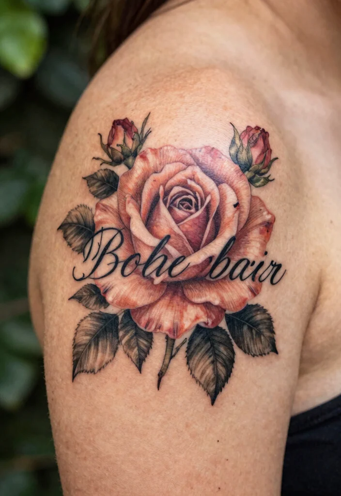 10 Boyfriend Name Tattoo Ideas: Cute, Meaningful, and Romantic - 6. Floral Designs 1