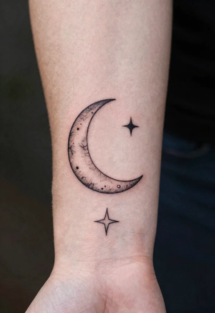 10 Easy Hand Doodle Tattoo Ideas With Pen Style Looks 7. Celestial Bodies 0