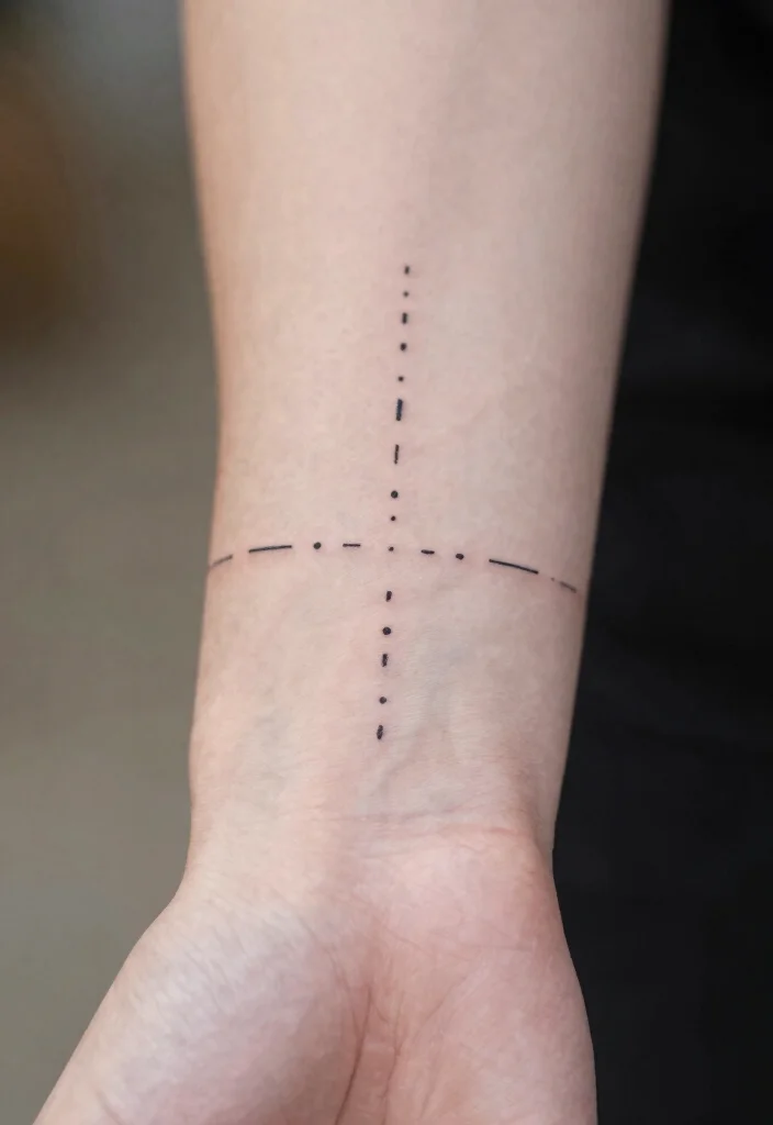 10 Easy Hand Doodle Tattoo Ideas With Pen Style Looks 9. Simple Lines and Dashes 0