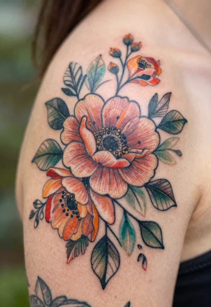 10 Name Tattoo Cover Up Ideas That Feel Personal and Fresh - 1. Floral Motifs to Celebrate New Beginnings 1
