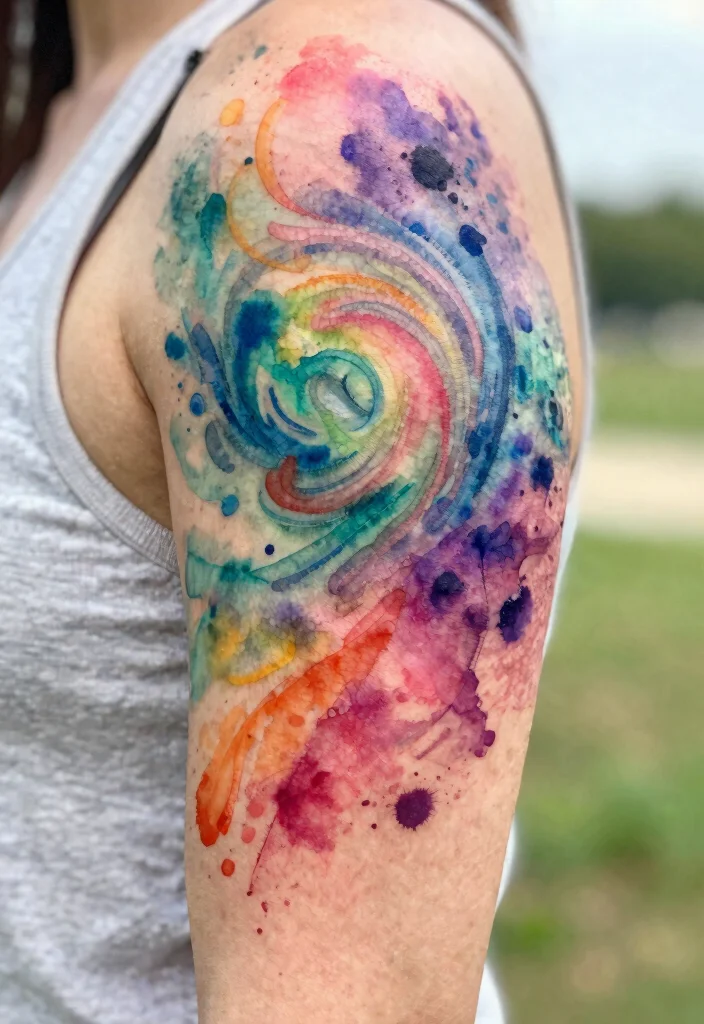 10 Name Tattoo Cover Up Ideas That Feel Personal and Fresh - 5. Watercolor Blends for a Soft Effect 1