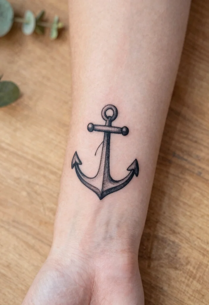 10 Simple Mom and Son Tattoo Ideas With Deep Meaning - 4. Tiny Anchor 1
