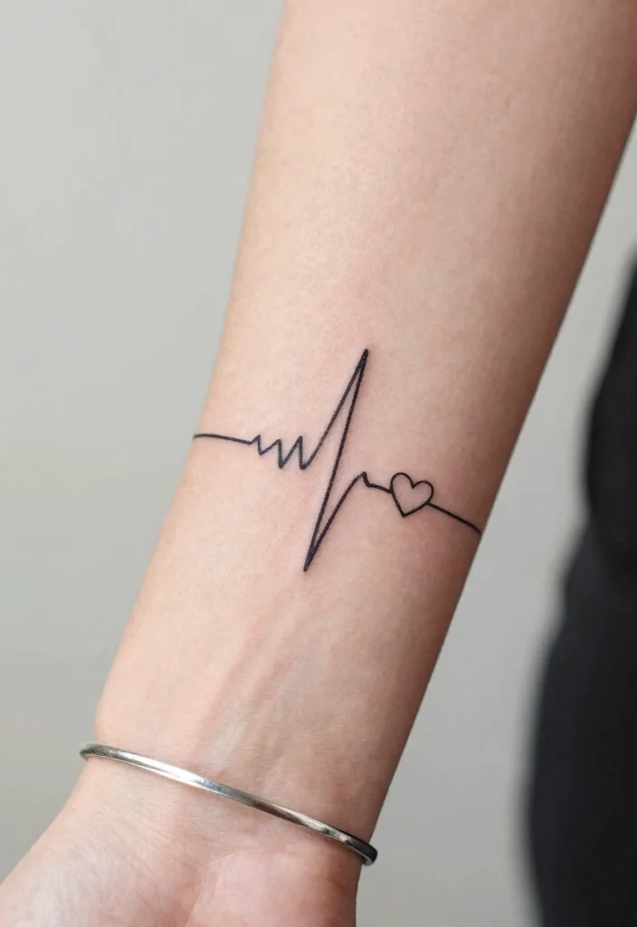 10 Simple Taylor Swift Tattoo Ideas for True Fans - 1. Heartbeat Line 1